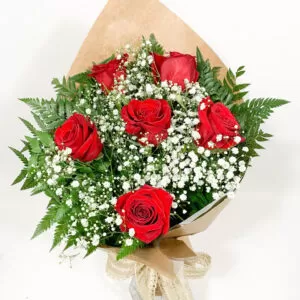 Buquê com 06 Rosas Colombianas
